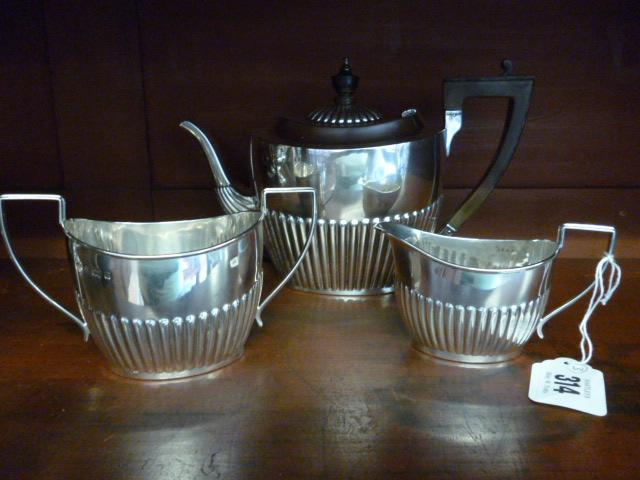 Appraisal: A LATE VICTORIAN BACHELOR'S THREE PIECE TEA SERVICE maker Robert