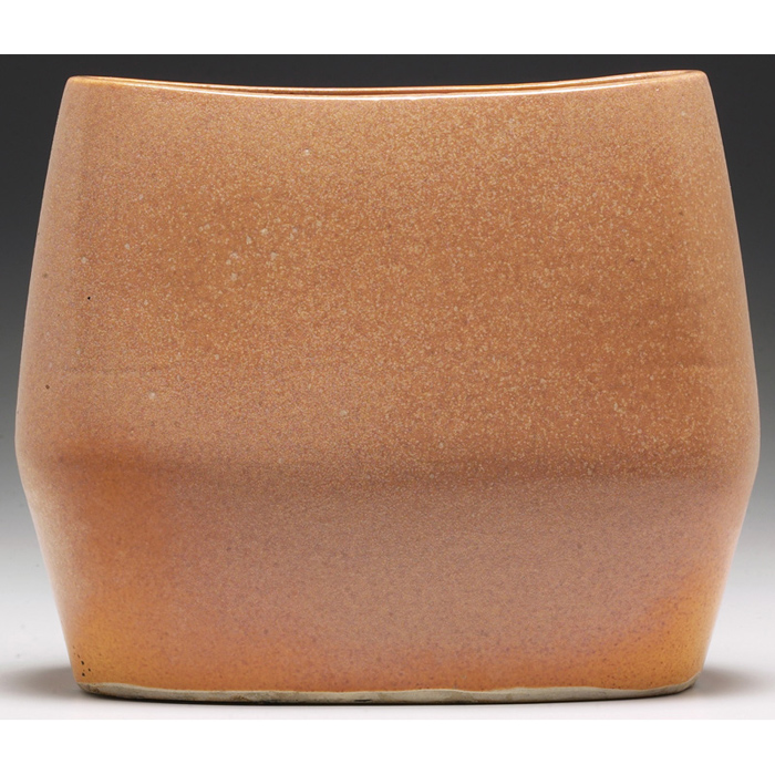 Appraisal: Russell Wright vase broad shape covered in a mottled brown