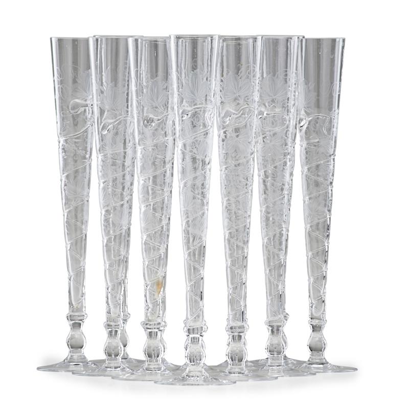 Appraisal: SET OF GERMAN CHAMPAGNE FLUTES Twelve Hollow stem flutes with