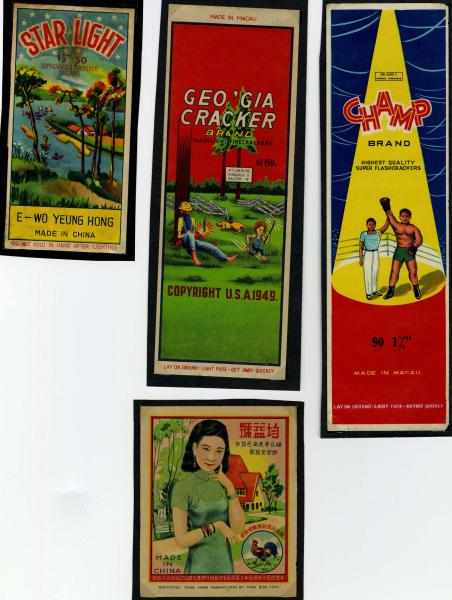 Appraisal: Lot of Firecracker Labels Includes Star-Light Geo'Gia Cracker Champ Brand