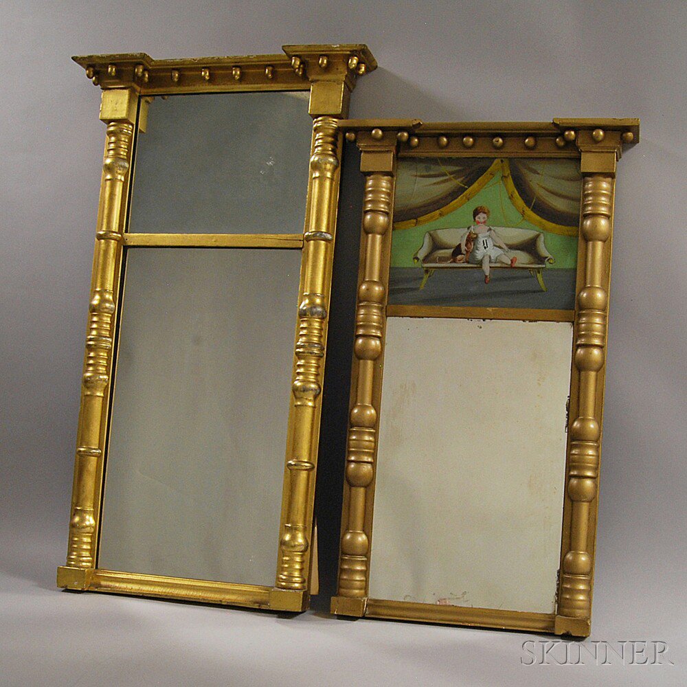 Appraisal: Two Federal Split-baluster Mirrors America th century a gilt mirror