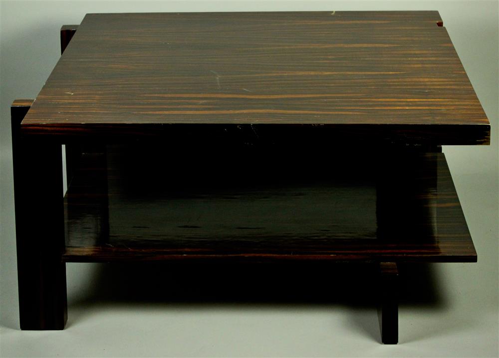 Appraisal: ART DECO FAUX ROSEWOOD LOW TABLE having a rectangular top