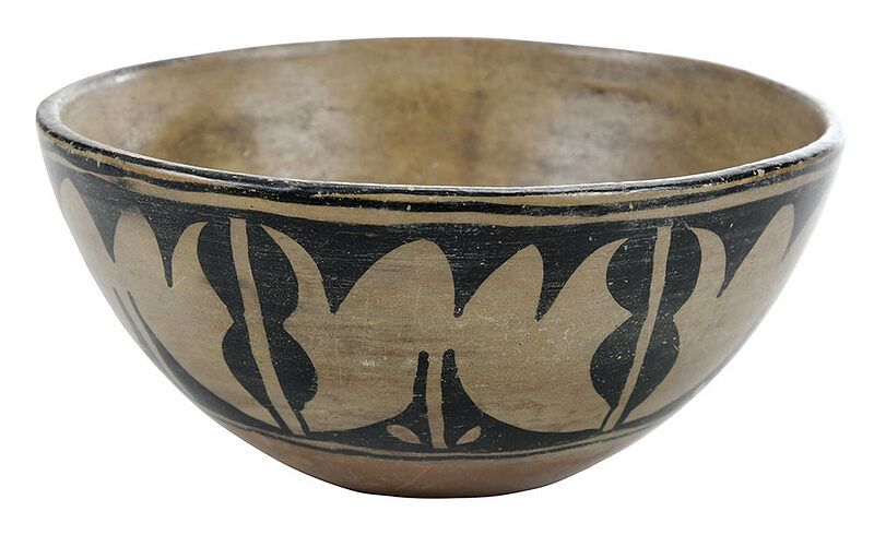 Appraisal: Santo Domingo Polychrome Bowl probably mid th century geometric decoration