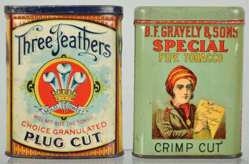 Appraisal: Lot of Vertical Pocket Tobacco Tins Description Includes Three Feathers