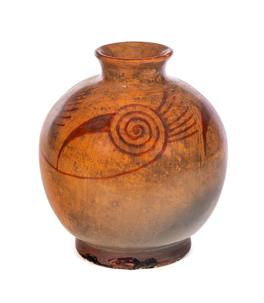 Appraisal: Early Native American Redware Jar Good original condition Please Email