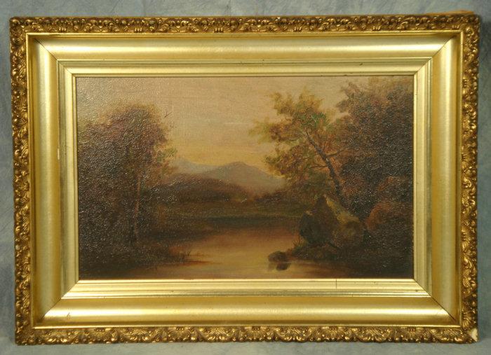 Appraisal: American School th c o artist board x Mountain Lake