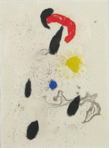 Appraisal: Joan Miro Spain France - color lithograph ''Derriere Le Mirior''