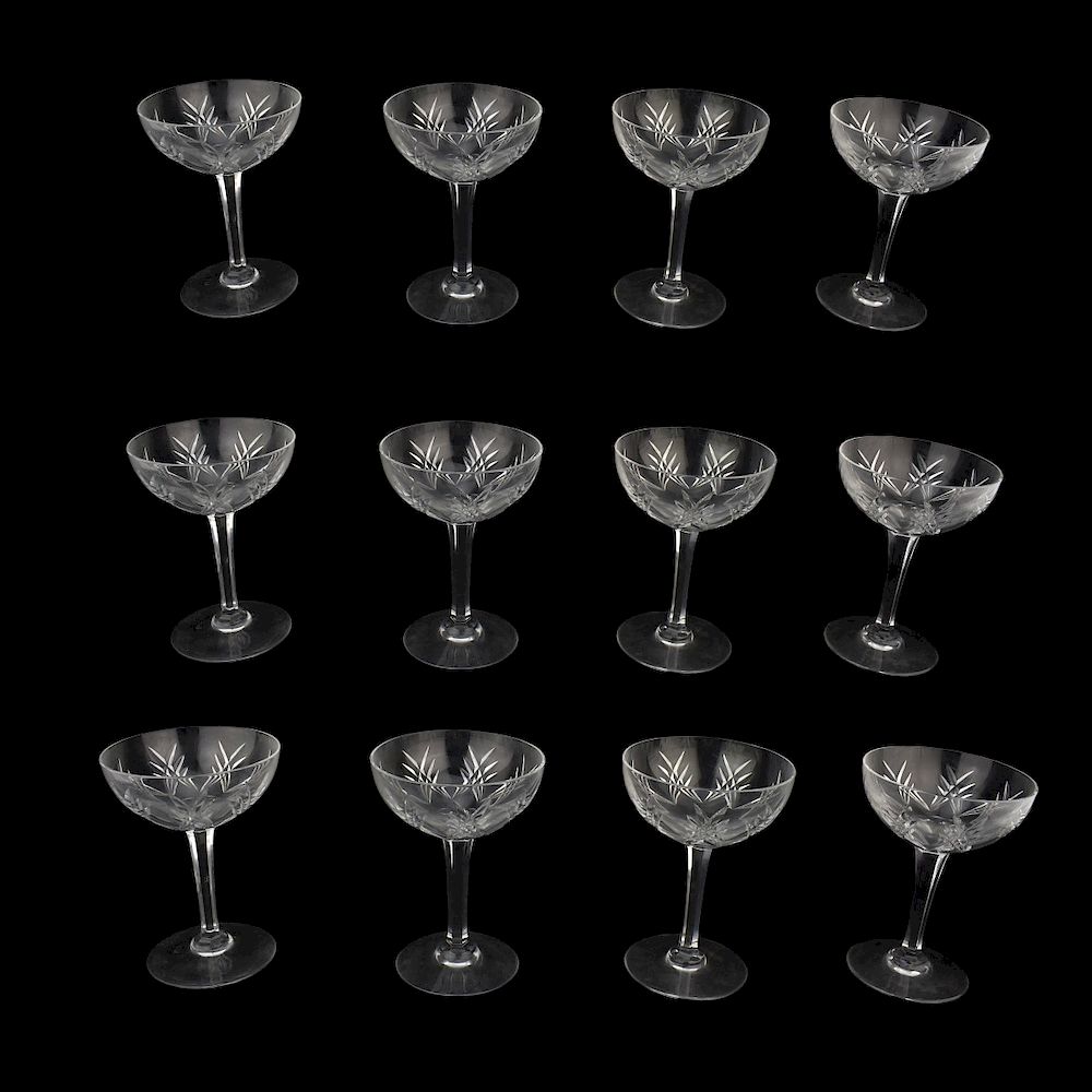 Appraisal: Baccarat Auvergne Perigold Champagne Sherbets Twelve Baccarat Auvergne Perigold Crystal