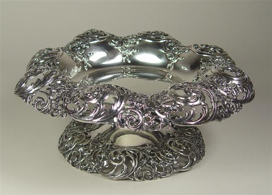 Appraisal: Gorham Sterling Centerpiece Bowl Filigree and repousse designs on rim