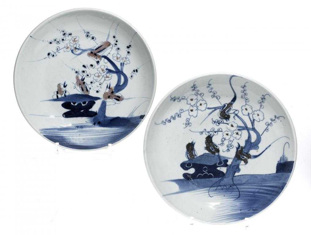 Appraisal: TWO CHINESE EXPORT PORCELAIN DISHES FROM THE DIANA CARGO painted