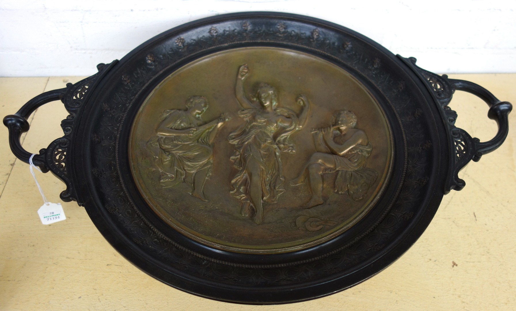 Appraisal: Marcel Debut - a bronze tazza dish relief cast with