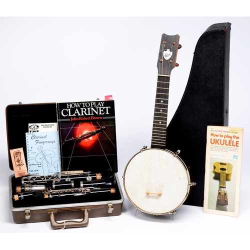 Appraisal: A Keech ukelele cased and a Buescher clarinet cased More