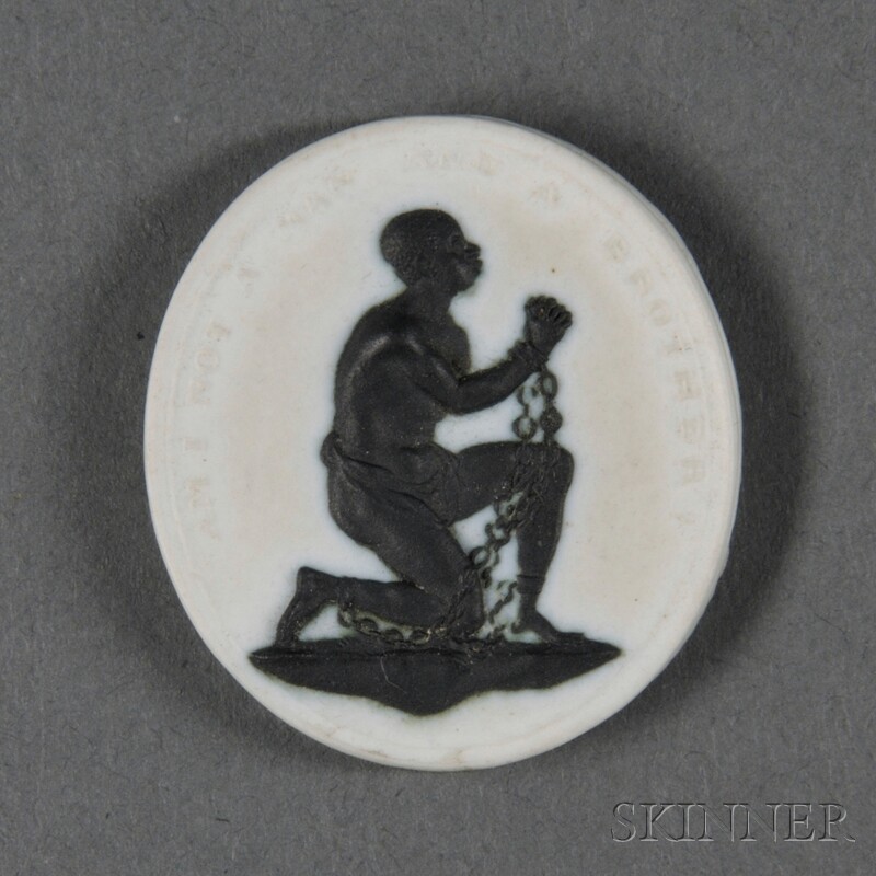 Appraisal: Wedgwood White Jasper Slave Medallion England late th early th