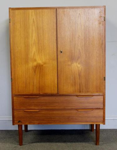 Appraisal: Midcentury S T Mobler Teak Standing Cabinet Great size Danish