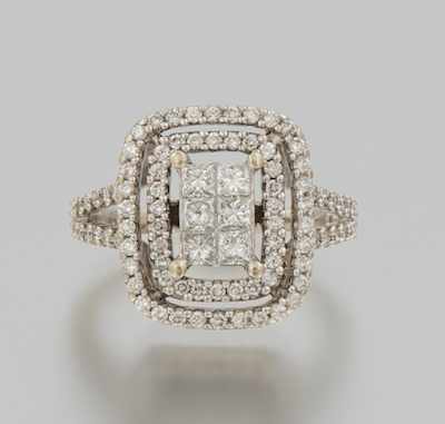 Appraisal: A Ladies' Diamond Ring k white gold ring set in