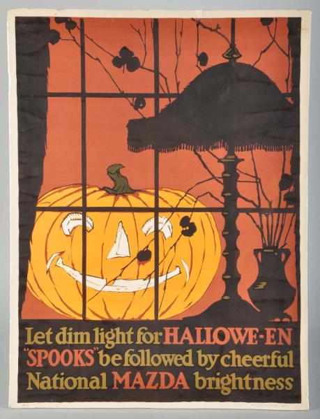 Appraisal: Color Litho Advertising Jack-O-Lantern Poster Description American Circa WWI era