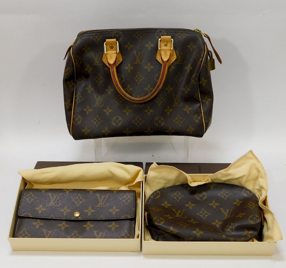 Appraisal: Authentic Louis Vuitton Bag Purse Wallet Set Authentic Louis Vuitton