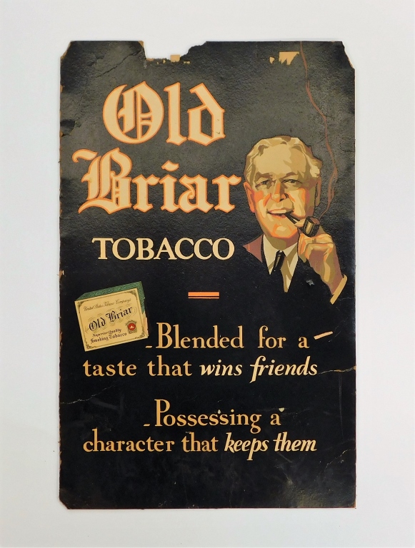 Appraisal: OLD BRIAR TOBACCO ADVERTISEMENT POSTER United States th CenturyDepicts an