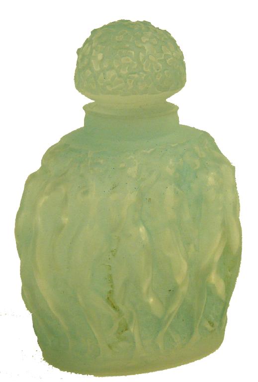 Appraisal: Lalique 'Molinard' blue tinted scent bottle and stopper moulded with