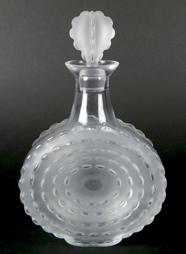 Appraisal: Lalique glass 'Parme' decanter Lalique glass 'Parme' decanter with stopper