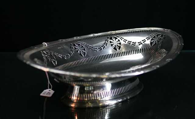 Appraisal: A sterling silver pierced dish Chester