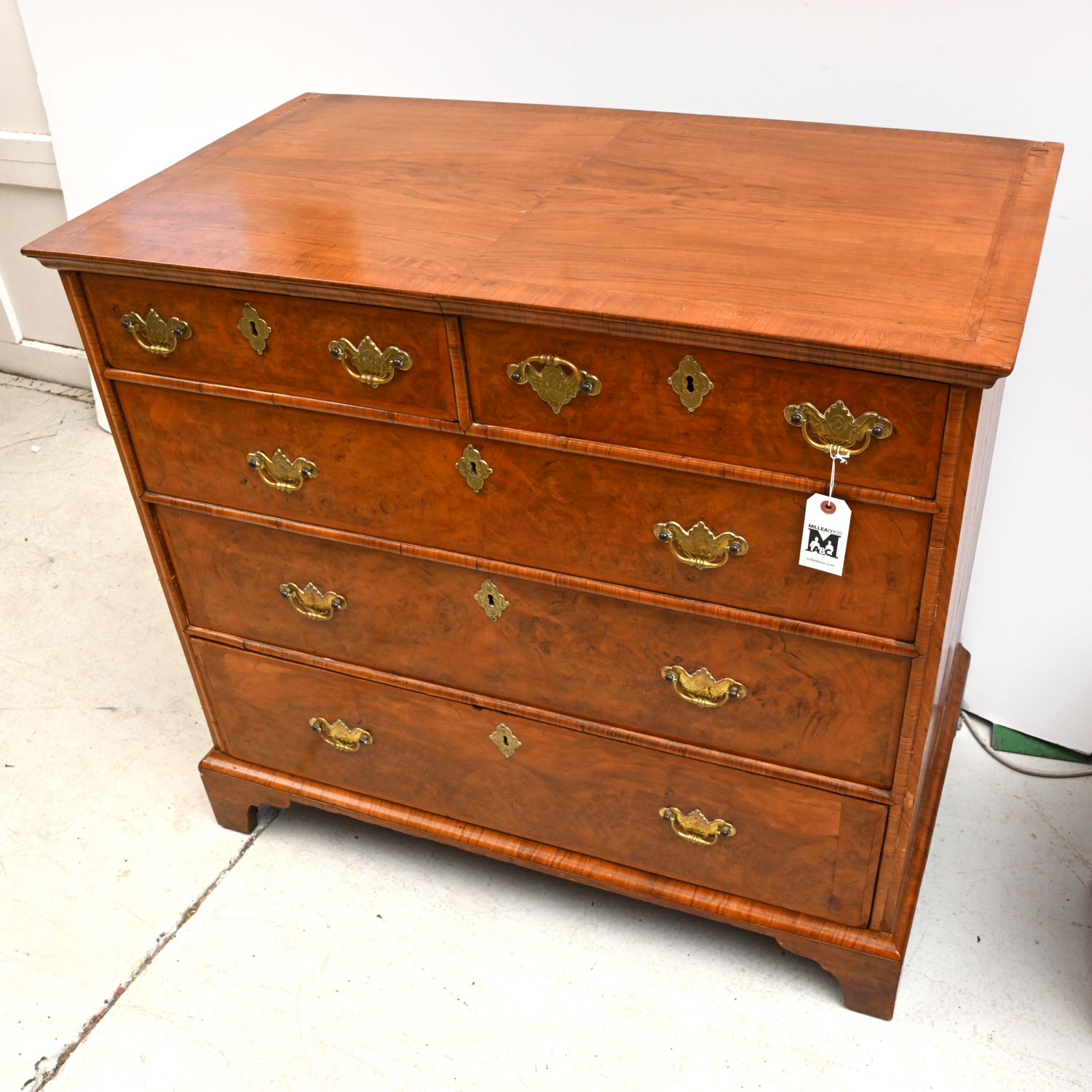 Appraisal: NICE GEORGE III CHEST OF DRAWERS th c mahogany with