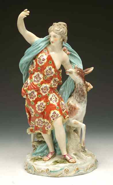 Appraisal: A SAMSON PORCELAIN FIGURE of Diana the huntress standing beside