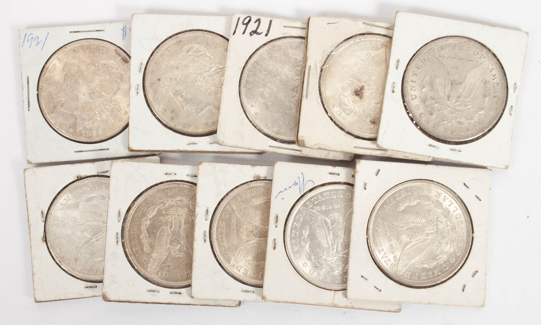 Appraisal: U S Silver Dollars Ten Morgan type nine MS- one