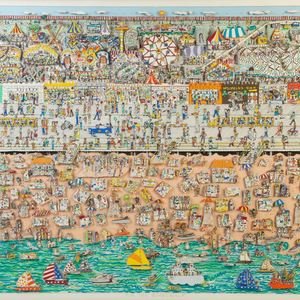 Appraisal: James Rizzi American - On the Boardwalk -D Paper Construction