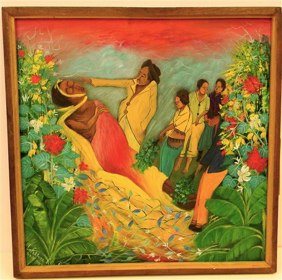 Appraisal: Felix LaFortune oil on canvas Healing Ceremony a healing ceremony