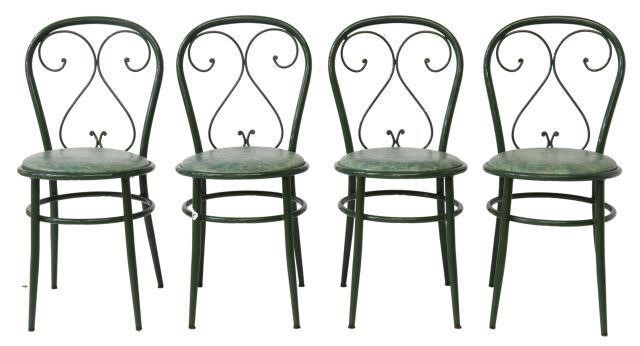 Appraisal: lot of French bistro chairs th c tubular metal frame