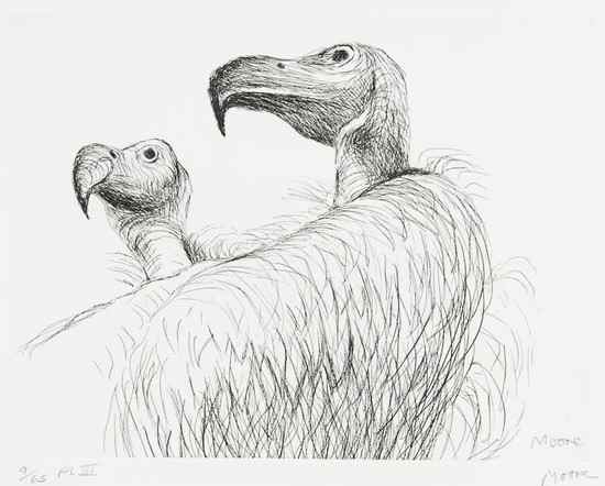 Appraisal: Henry Moore - Vultures C etching signed and numbered PL