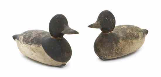 Appraisal: A Pair of American Carved Wood and Polychrome Painted Duck