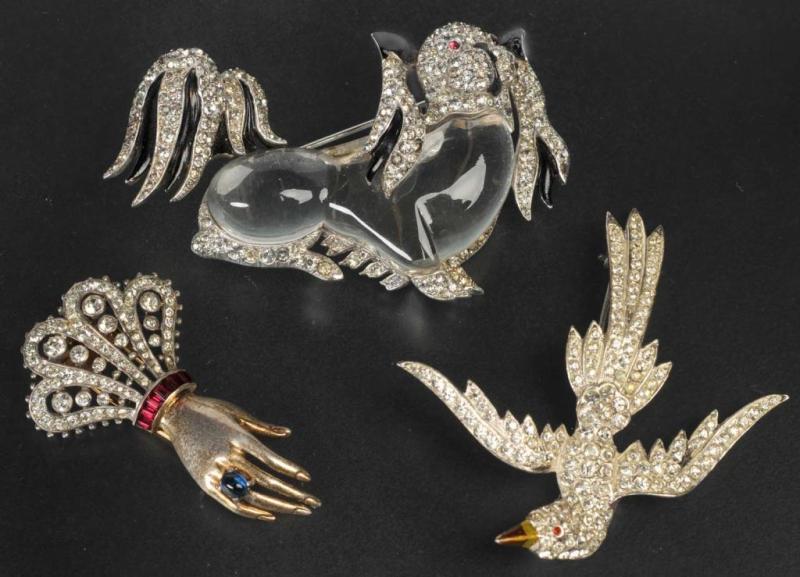 Appraisal: Lot of Antique Costume Jewelry Pins Description Includes one Trifari