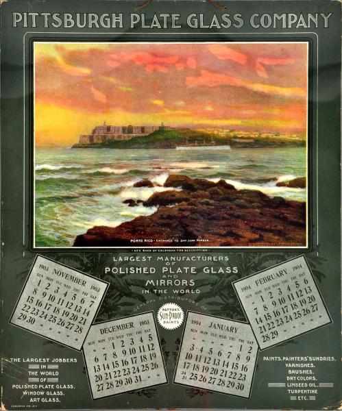 Appraisal: Pittsburgh Plate Glass Co Calendar Description Four separate pages with