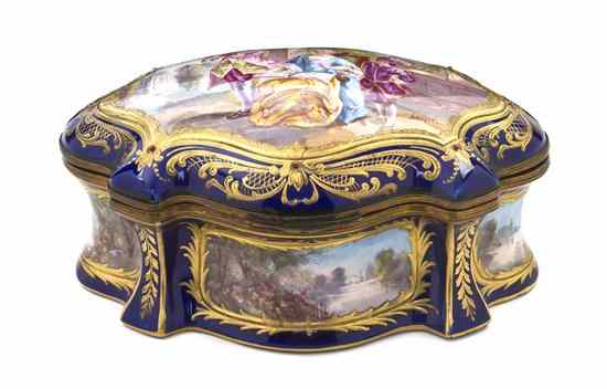 Appraisal: A Sevres Style Porcelain Table Casket late th century of