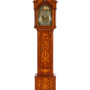 Appraisal: A Chippendale Style Marquetry Tall Case Clock Retailed by Tiffany