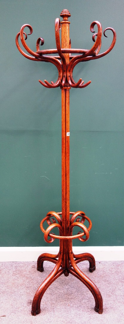 Appraisal: An early th century bentwood coat hat stand cm high