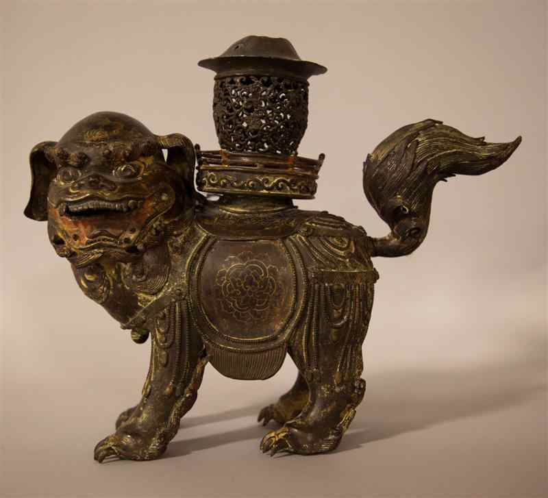 Appraisal: CHINESE BRONZE BUDDHISTIC LION CENSER Ming dynasty the fierce beast