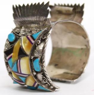 Appraisal: Zuni Indian Sterling Silver Watch Cuff Adjustable with cut-card and