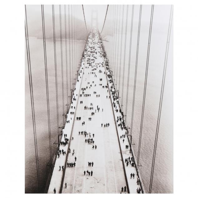 Appraisal: FRAMED PHOTOGRAPH OF THE OPENING DAY FOR GOLDEN GATE BRIDGE