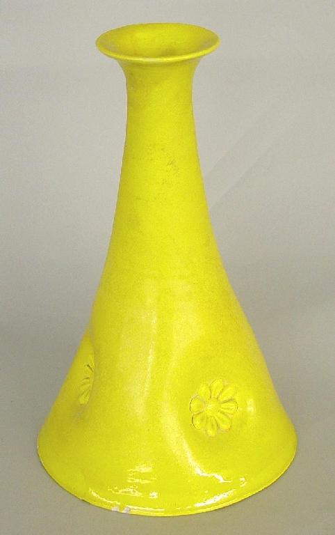 Appraisal: Ault Pottery yellow glaze vase designed by Dr Christopher Dresser