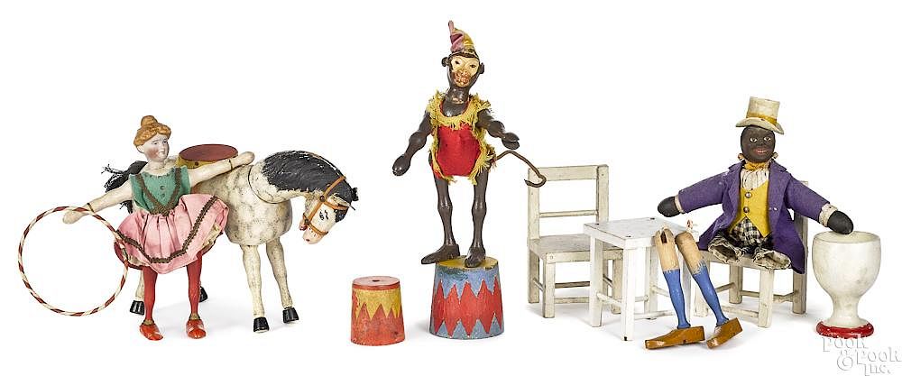 Appraisal: Ten piece Schoenhut painted wood circus group Ten piece Schoenhut