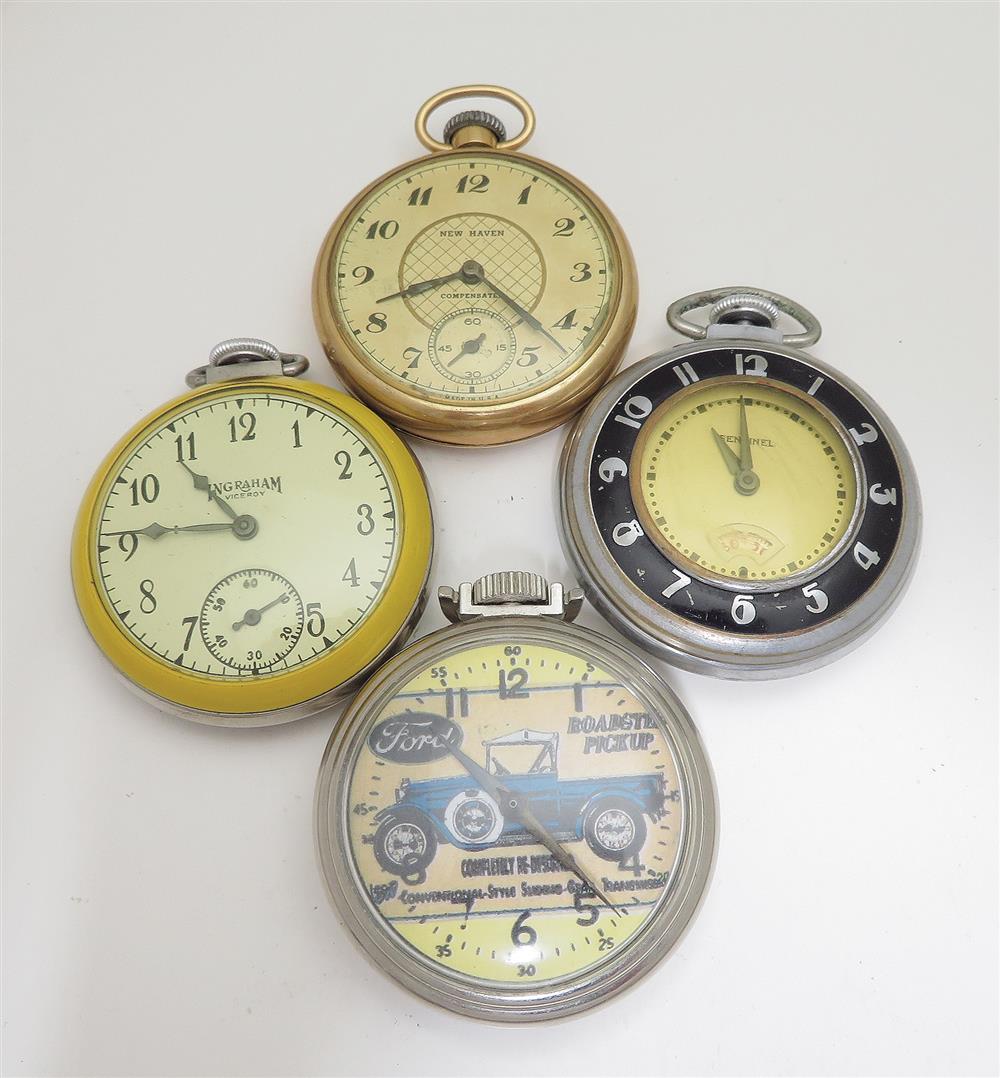 Appraisal: Vintage open-face pocket watches including Ingraham Mark IV Ingersoll Services