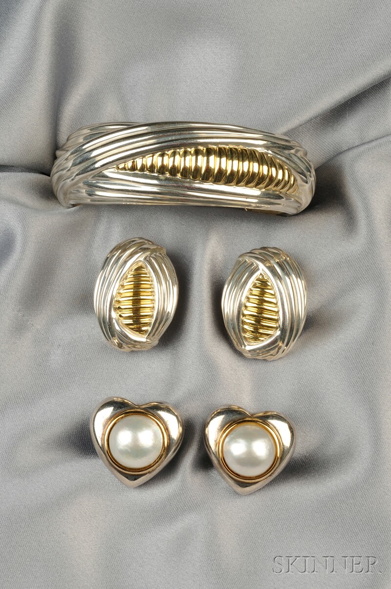 Appraisal: Sterling Silver and kt Gold Suite Tiffany Co comprising a