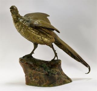 Appraisal: Aft Alfred Dubucand Bronze Sculpture of a Pheasant FRANCE -