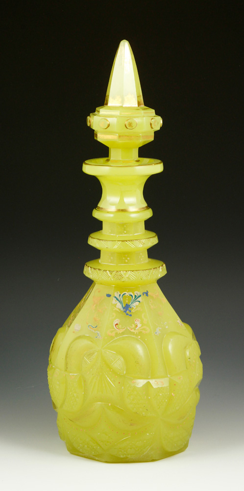 Appraisal: - th C Bohemian Glass Decanter th century Bohemian glass