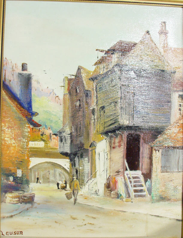 Appraisal: Lawson - Contemporary oil onto panel of a village street