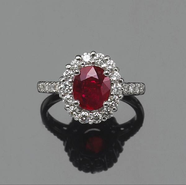 Appraisal: A ruby diamond and k white gold ring estimated total