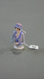 Appraisal: A German porcelain Art Deco half doll with moulded and